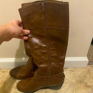Brown tall boots